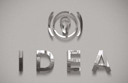 Logo chữ inox kết hợp