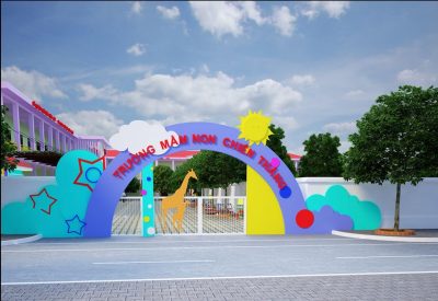 Một cổng trường mầm non đẹp