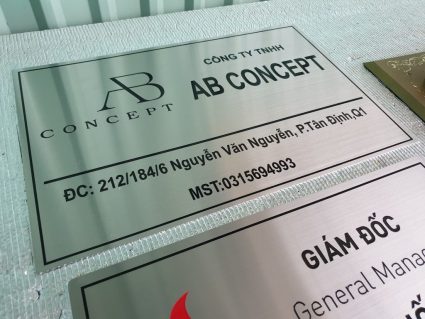 Bảng cty inox in UV