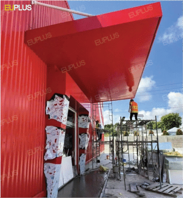 Thi công mái sảnh Alu giá rẻ