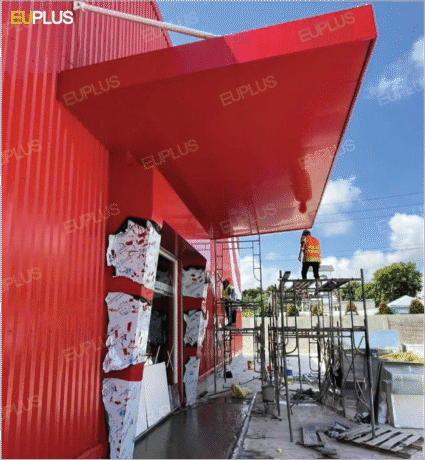 Thi công mái sảnh Alu giá rẻ