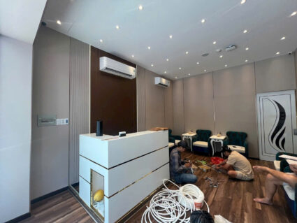 Thi công vách ốp tường cho Spa