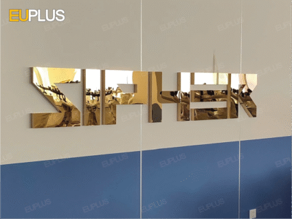 Logo inox vàng gương