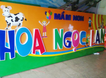 thiết kế bảng hiệu mầm non